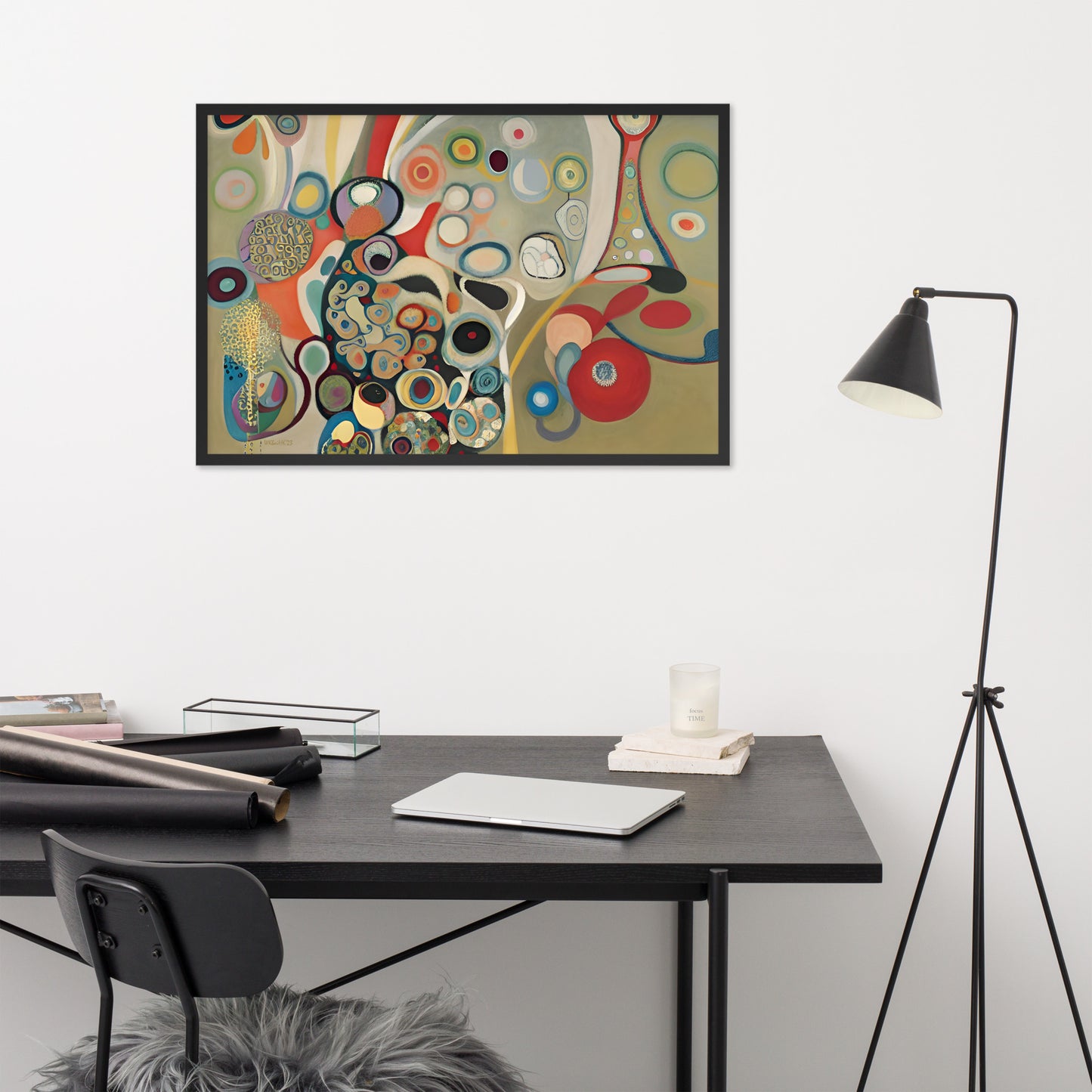 Kandinsky's In Grey bai Klint Framed Poster